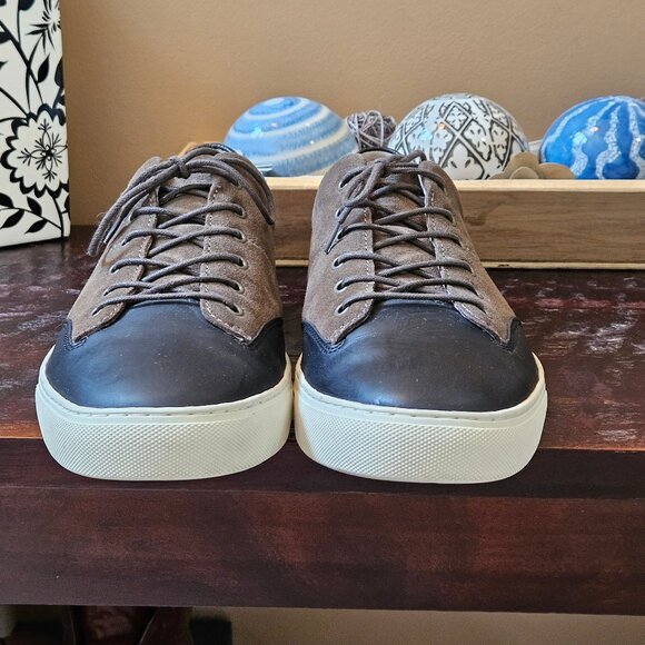 TCG Men's Cooper Leather Sneakers, Black/Gray, Sz 12 - Picture 4 of 16